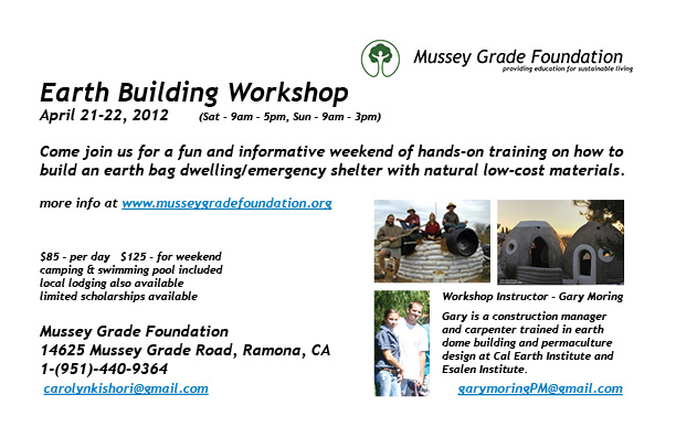 2012 Earth Building Workshop