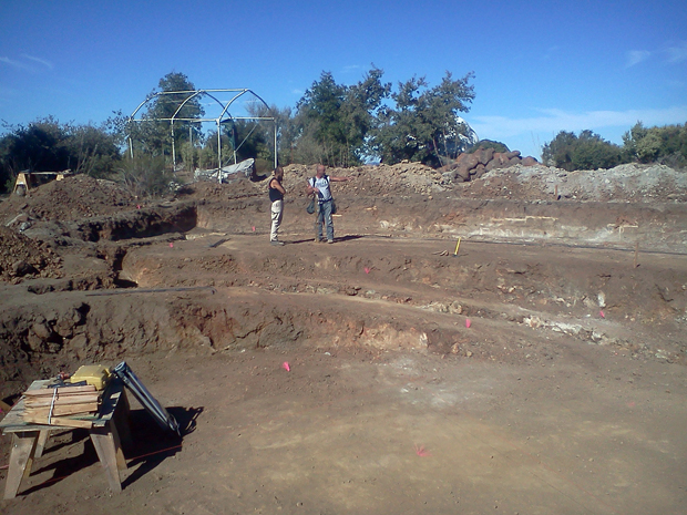 Site during footing excavation.