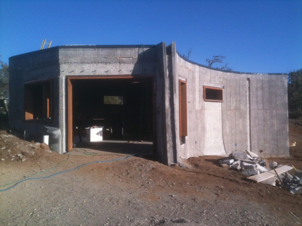 The structure shows were some areas have been cut away for future mosaic installations.