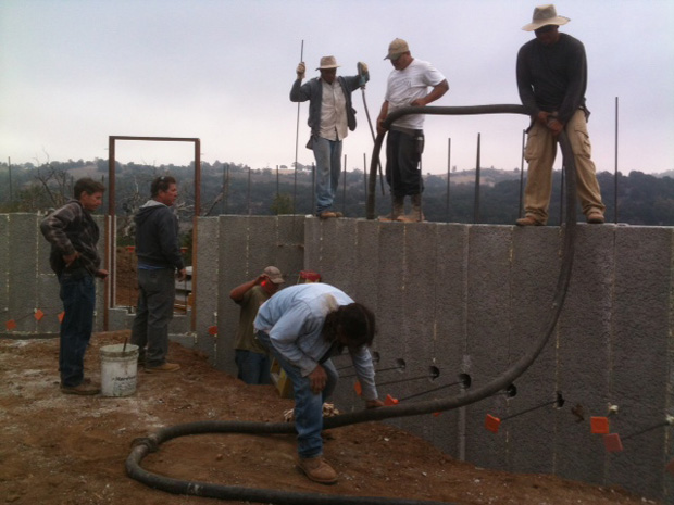 Perform wall being grouted.