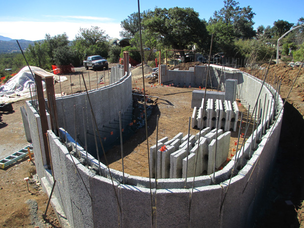 Walls after grouting.